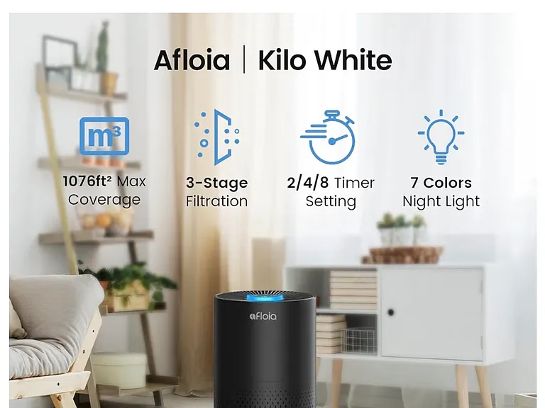 Afloia Air filter for clean air and reduce of allergies.