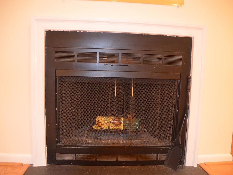 Main room wood fireplace