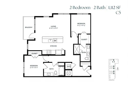 Floor plan Two Bedroom C5
