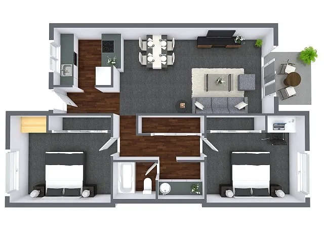 Floor plan Two Bedroom - D Plan