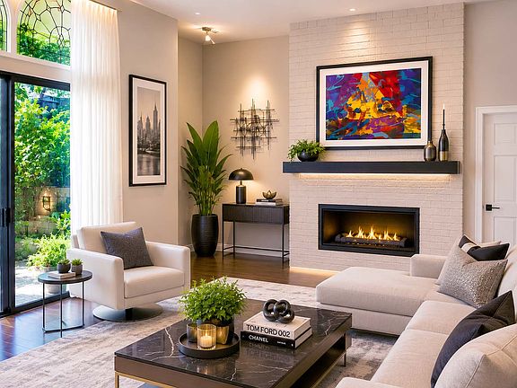 Living Area -First Floor, 16' high ceiling