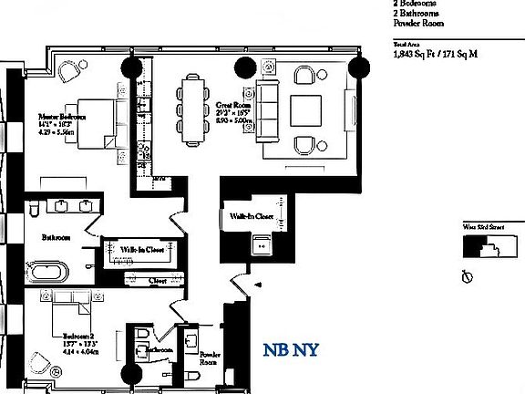 2nd image of 20 W 53rd St #27B