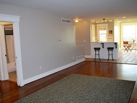 Hardwood floors in living and bedrooms.