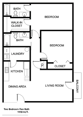 Floor plan 2 Bed 2 Bath