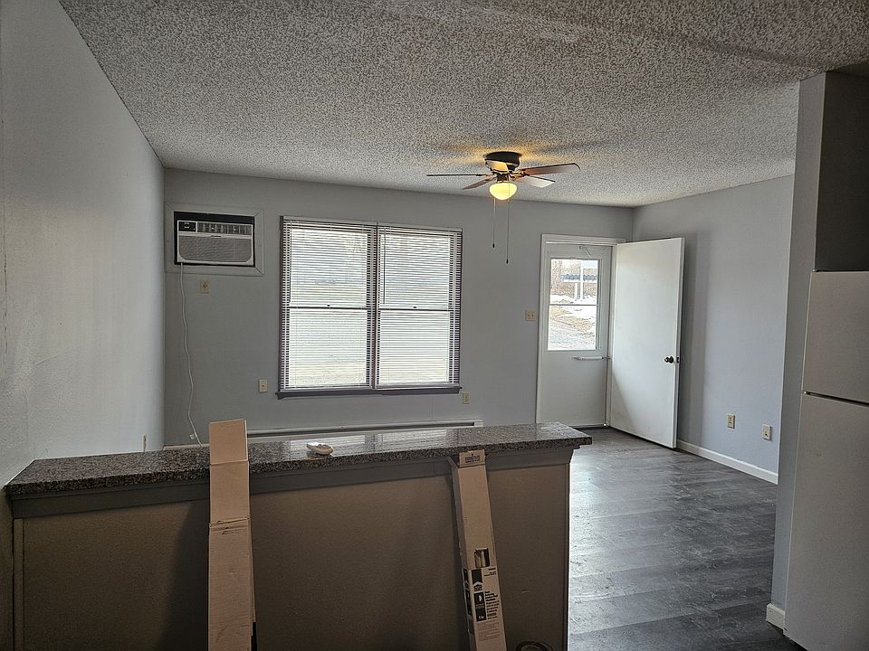 Looking out from the kitchen to the living room.