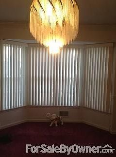 Family Room with triple sliding door