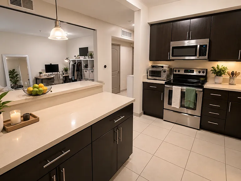 kitchen and den