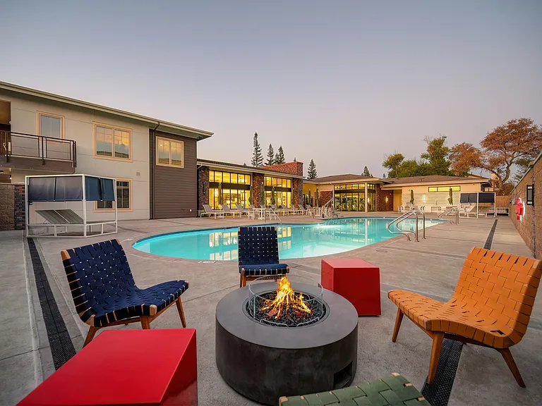 Poolside Fireplace