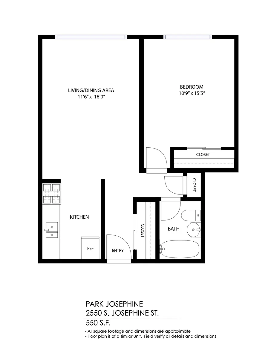 Floor plan 1 Bed 1 Bath