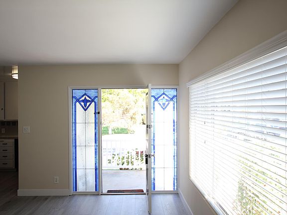 Looking out front door towards porch and street.