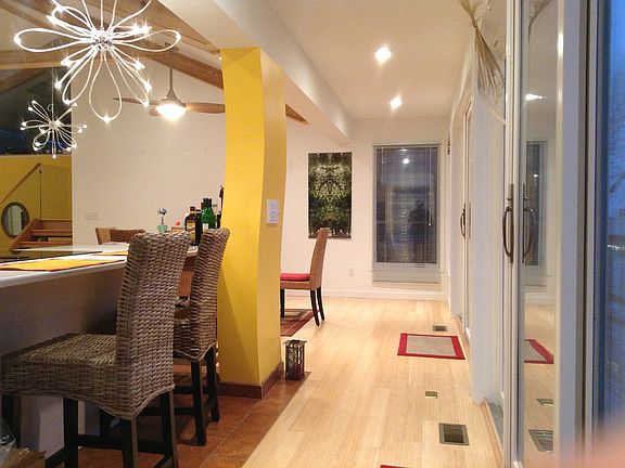 Kitchen island and sliders