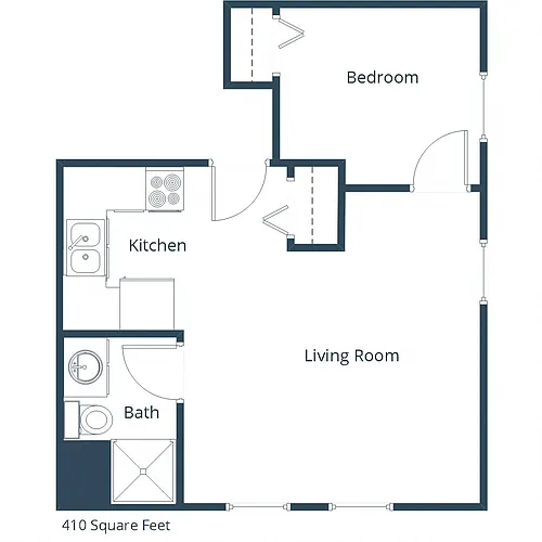 Floor plan One Bedroom 11E