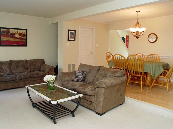 Living room opens to dining room