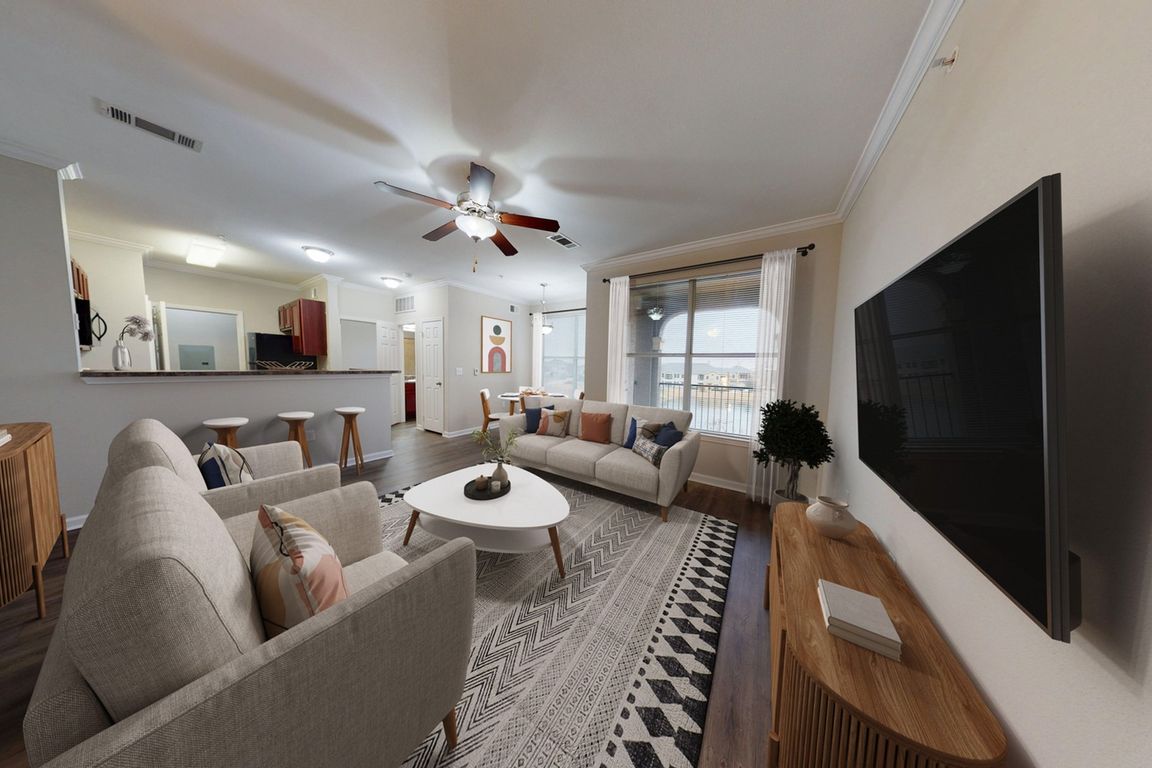 Spacious Living Room and Kitchen