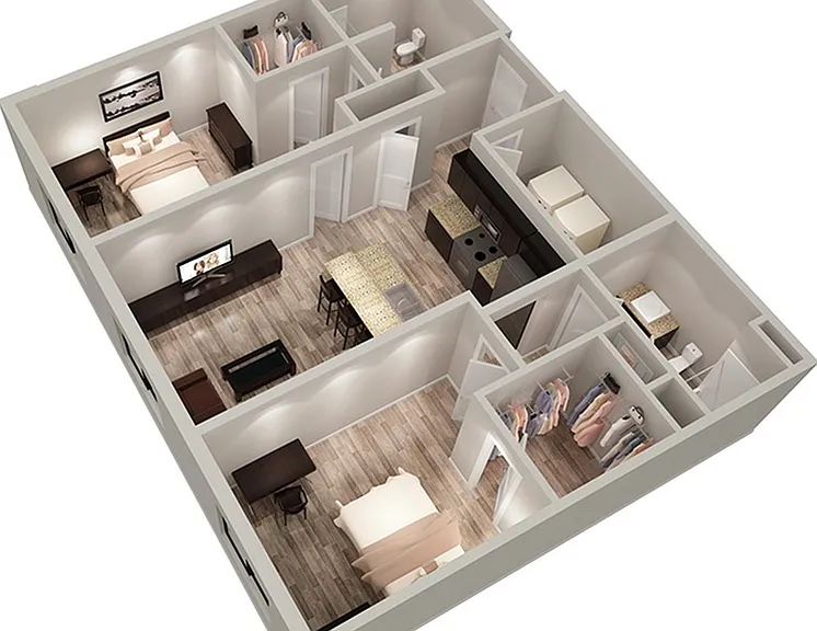 B: 2 BED 2 BATH B: 2 BED 2 BATH