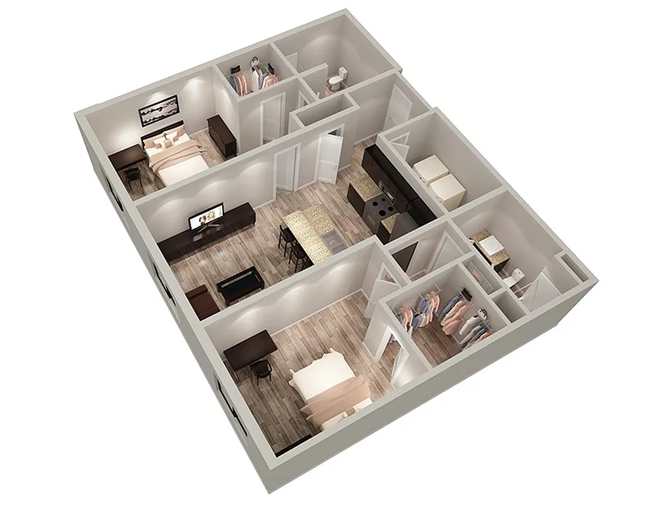Floor plan B - 2X2