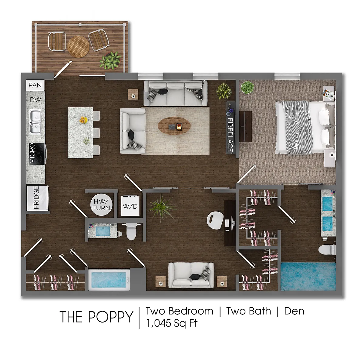 Floor plan Poppy with Den