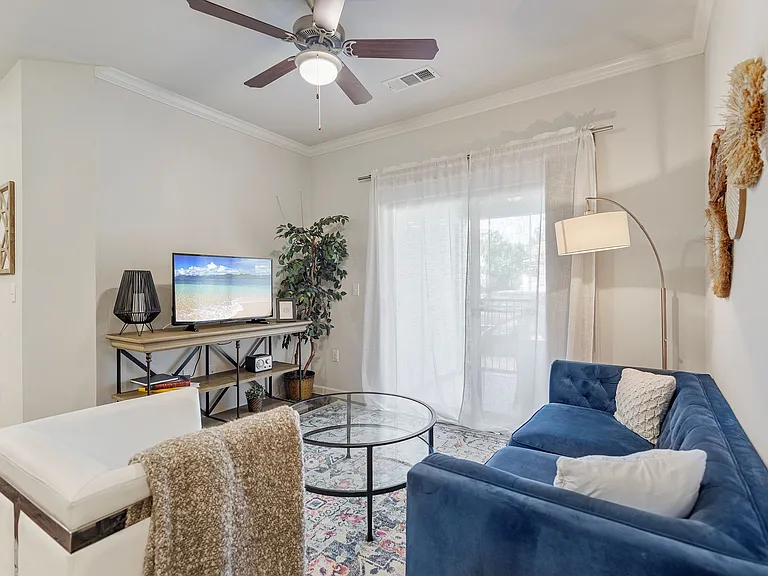 Living Room with Sliding Doors to Patio/Balcony