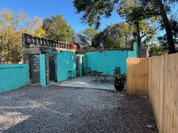 Perfect backyard fenced gathering area.