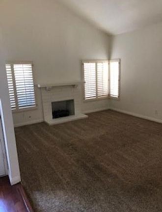 Living room with working fireplace