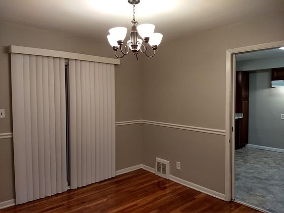 Dining room with sliding door