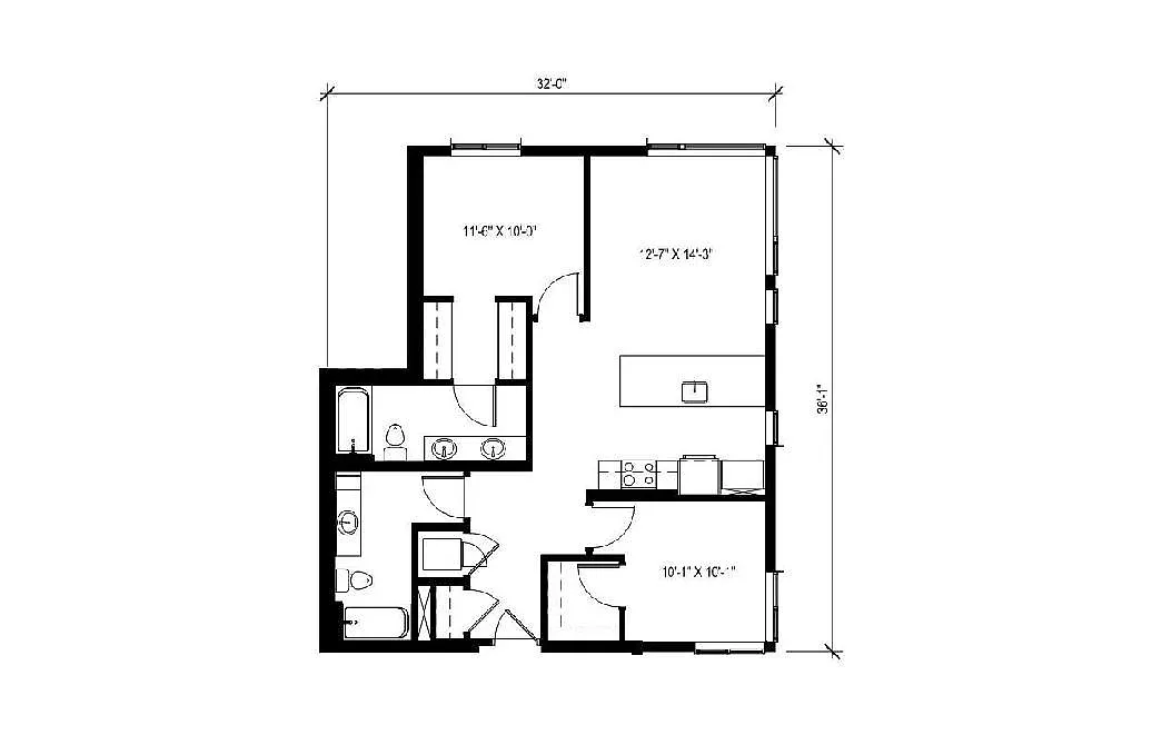 Floor plan 2 Bedroom - C11