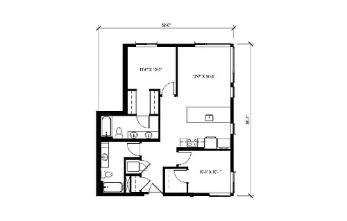 Floor plan 2 Bedroom - C11
