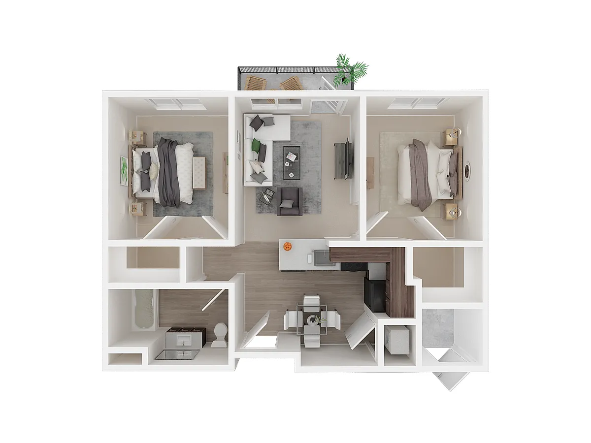 Floor plan 2 Bedroom A | Age 55 Plus