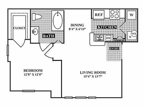 Floor plan A2 - Renovated