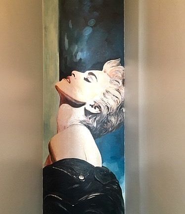 Fabulous hand painted mural over the stairs.