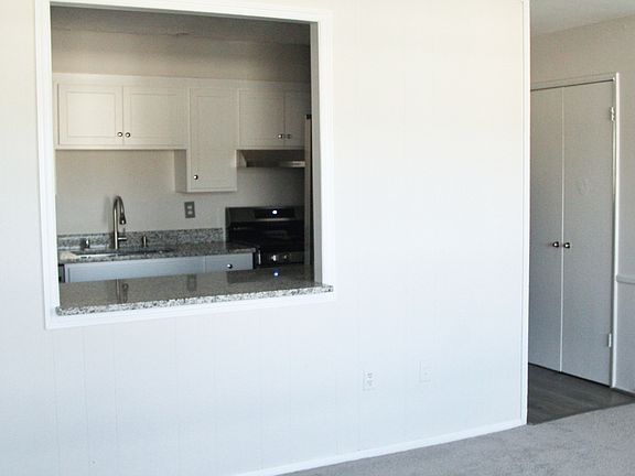 A view of the kitchen from the living room