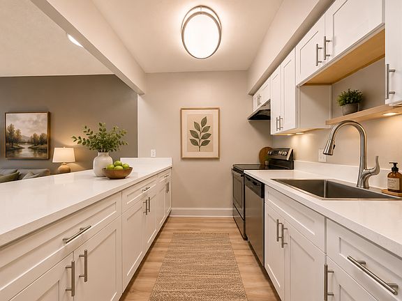 Modern kitchen with natural accents