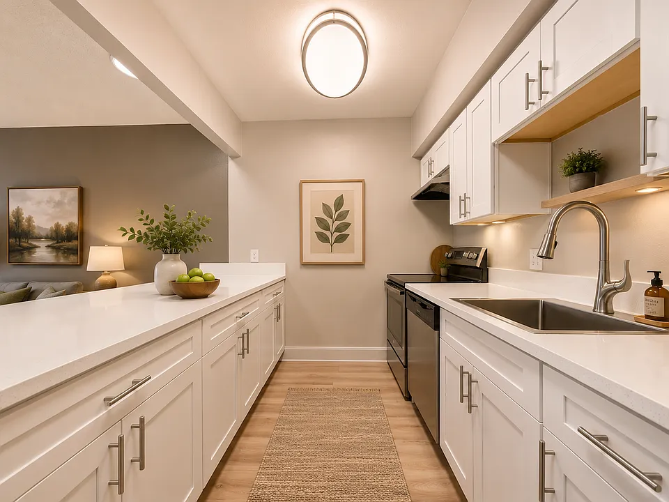 Modern kitchen with natural accents