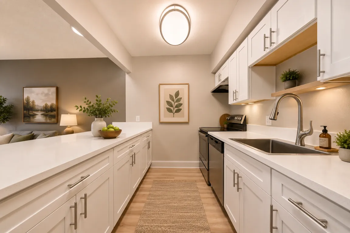 Modern kitchen with natural accents