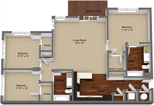 Floor plan 3 Bedroom