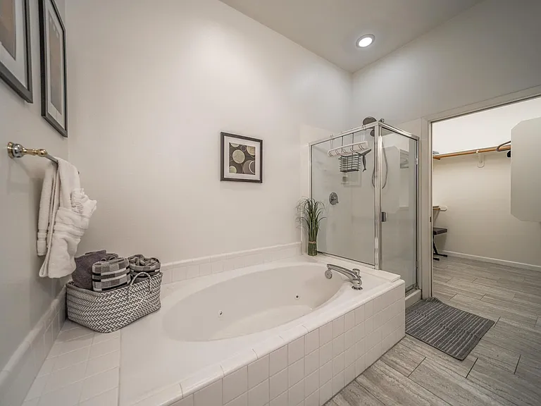 Separate Shower, Jetted Bath Tub.