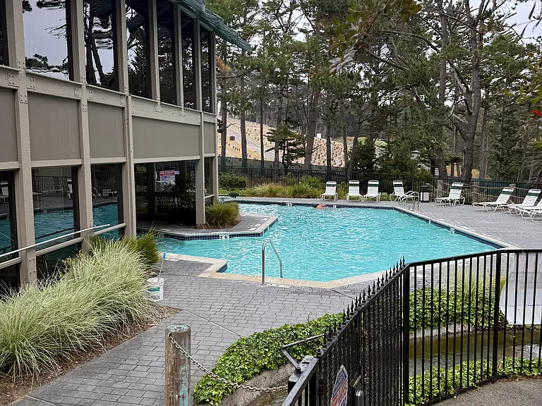 An aerial view of the pool.