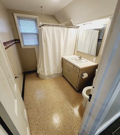 Bathroom with shower.