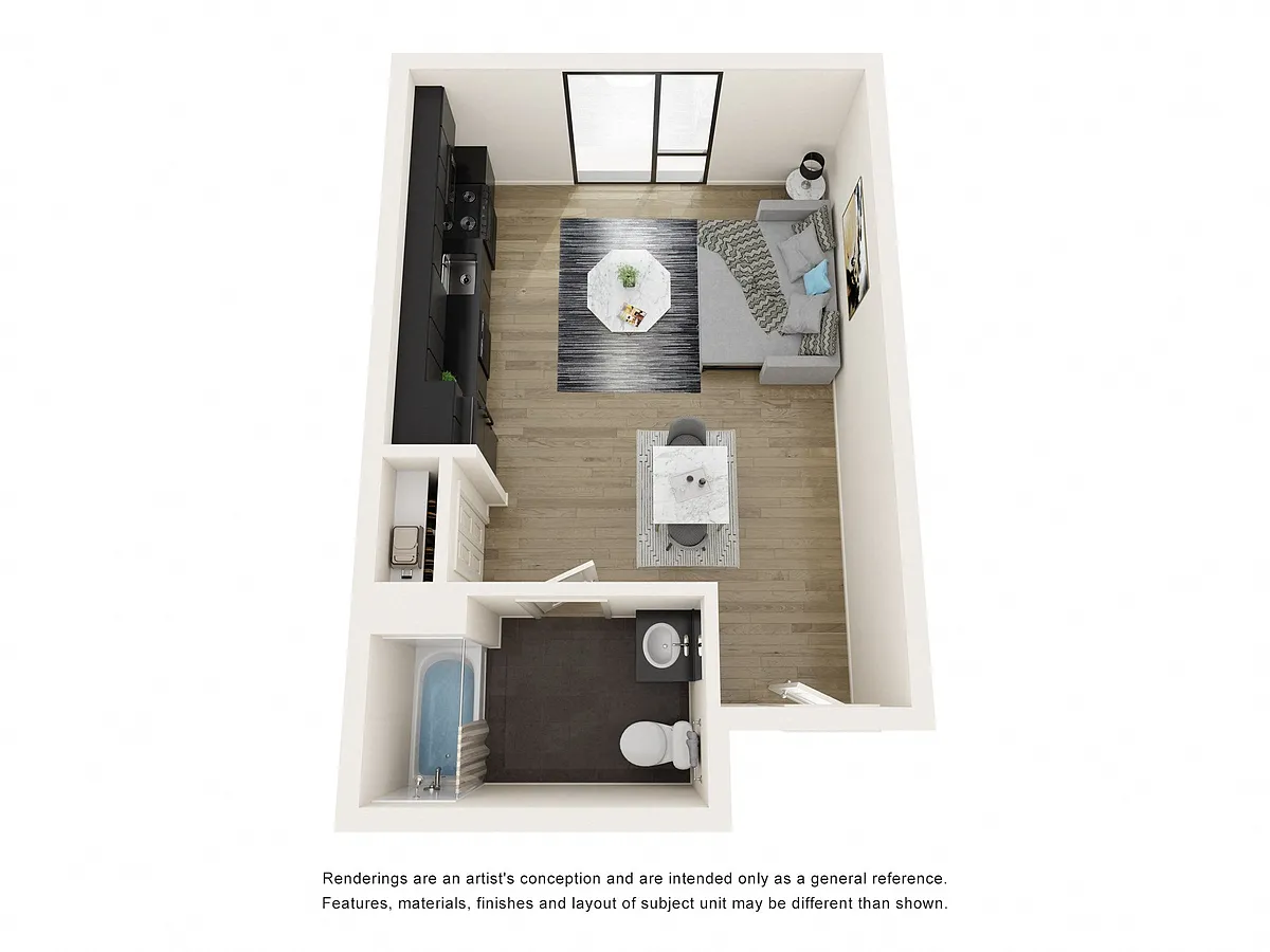 Floor plan 1 Bedroom, 1 Bathroom