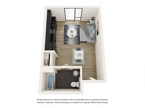 Floor plan 1 Bedroom, 1 Bathroom