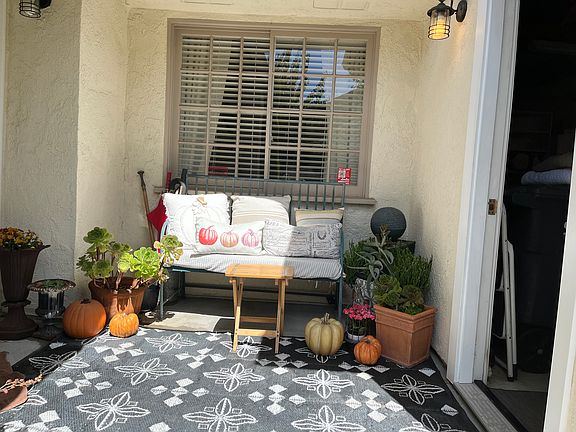 Sitting area outside the front door