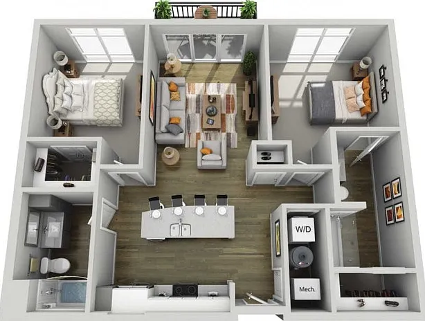 Floor Plan 2B | State Street Station | Apartments in Wauwatosa, WI Floor Plan 2B | State Street Station | Apartments in Wauwatosa, WI