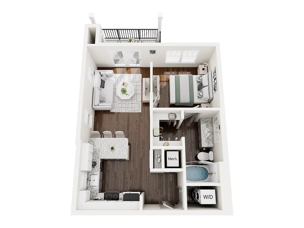 Floor plan Jr One Bedroom