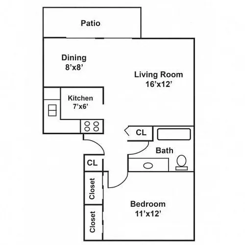 Floor plan 1x1 - Premium