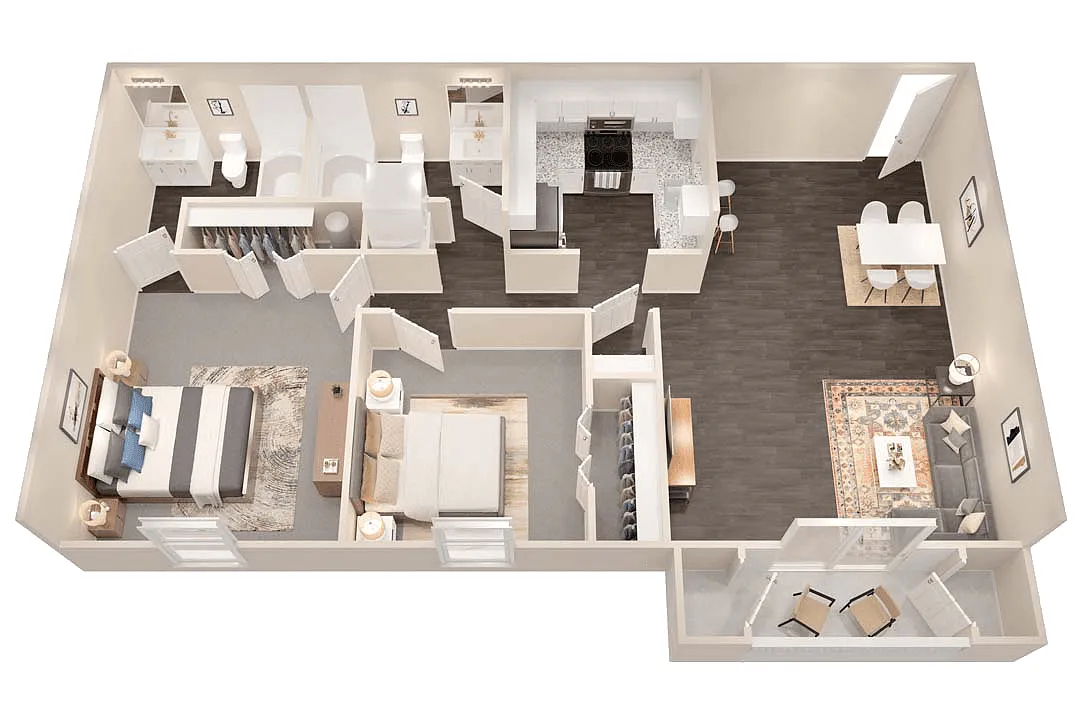 Floor plan 2 Bedroom 2 Bath