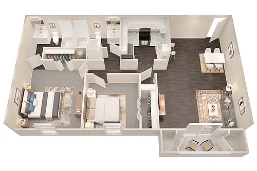 Floor plan 2 Bedroom 2 Bath