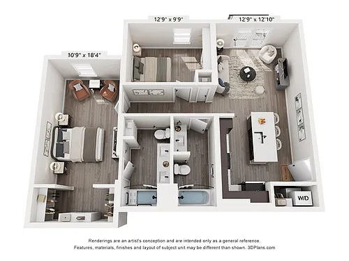 Floor plan Atlas - 2 Bedrooms 979