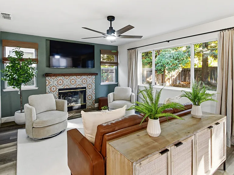 Bright, cozy living room _ perfect for relaxing after a day of exploring