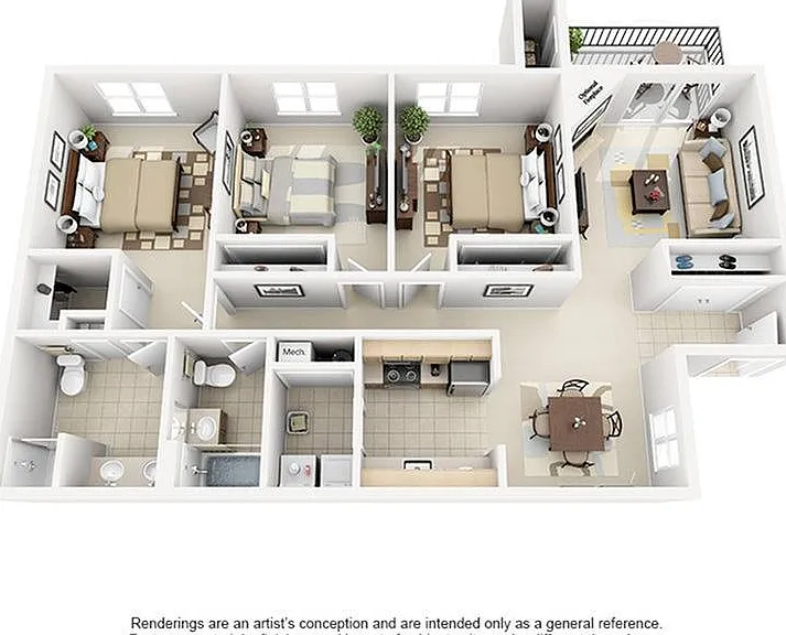 3 Bedroom | 2 Bath | 1392 SF 3 Bedroom | 2 Bath | 1392 SF