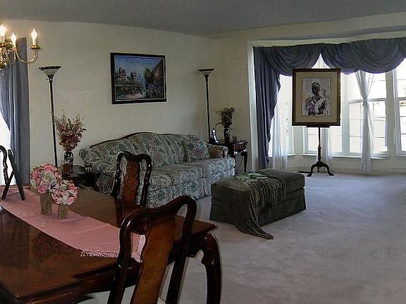 Dining and Living area with bay windows